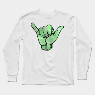 Green Tie Dye Shaka Long Sleeve T-Shirt